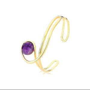 18k Gold Plated Bracelet with Amethyst